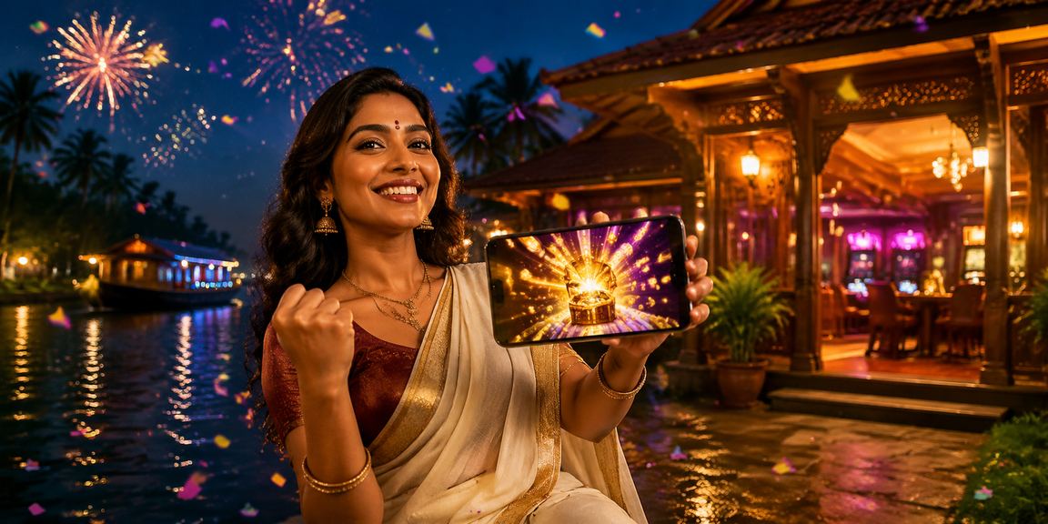 Woman playing casino game on mobile in Kerala